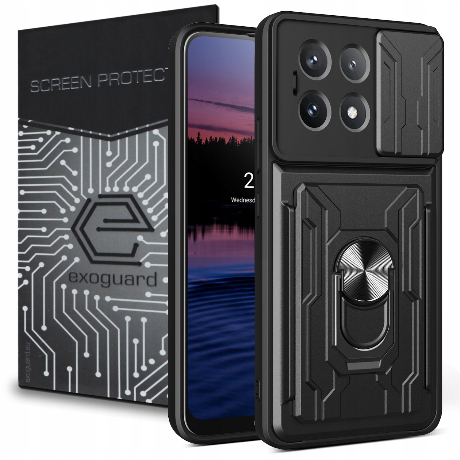 Zadné strany Exoguard pre XIAOMI POCO X6 PRO 5G CARDSHIELD čierne